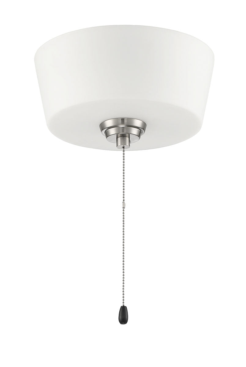 LK2802-BNK-WG-LED - 2 Light Energy Star Bowl Fan Light Kit in Brushed Polished Nickel w White Glass