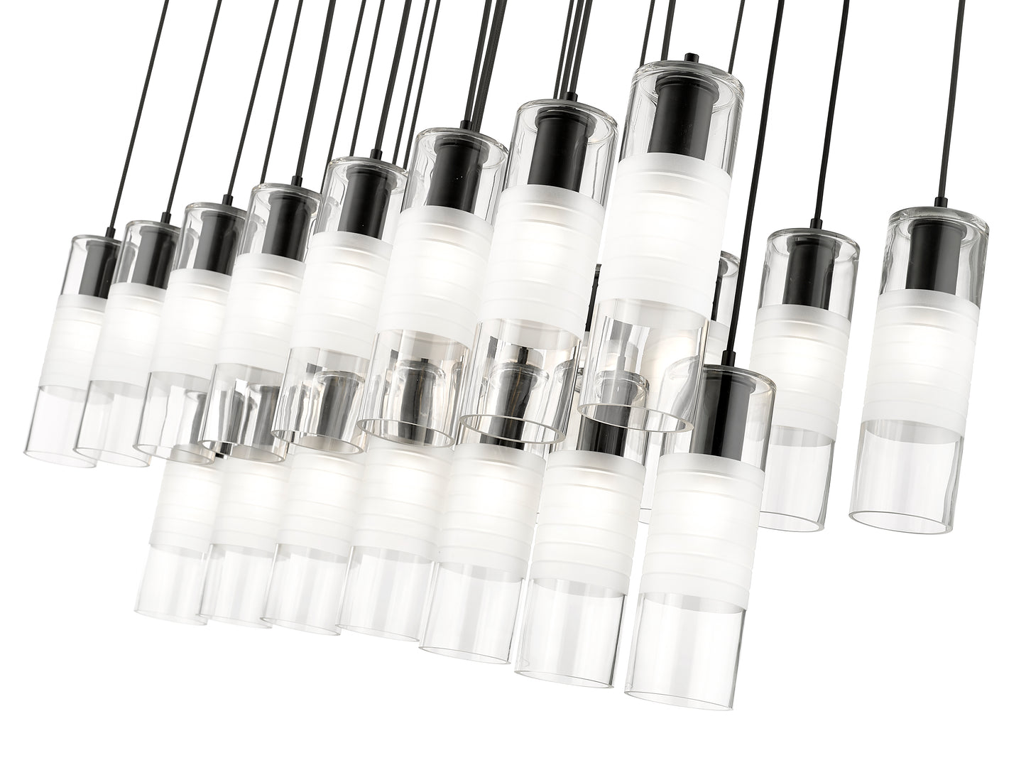 824P-23L-MB - Alton 23 Light Linear 54" Chandelier - Matte Black