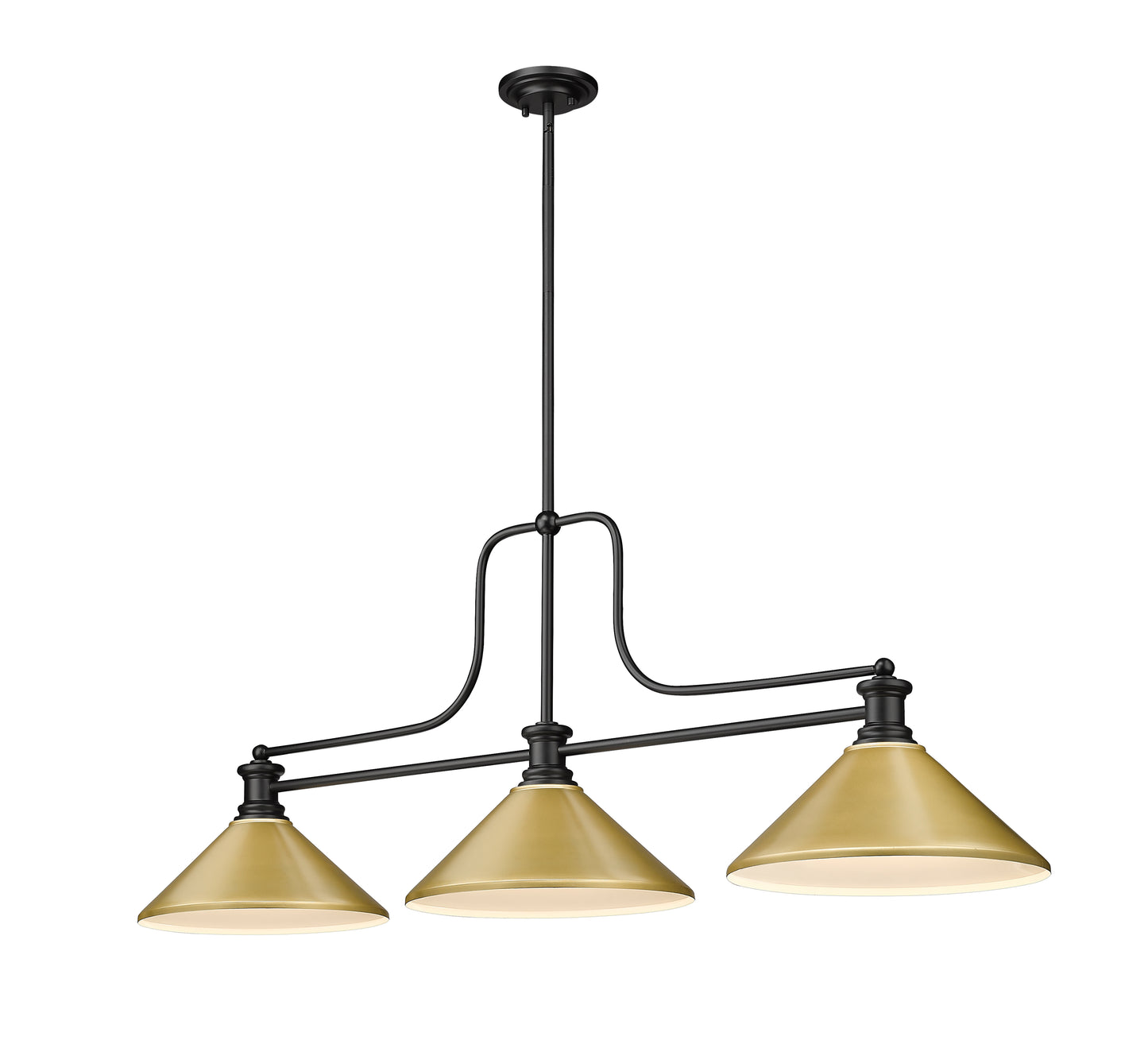 725-3MB-MSG - Melange 3 Light 52" Billiard - Matte Black