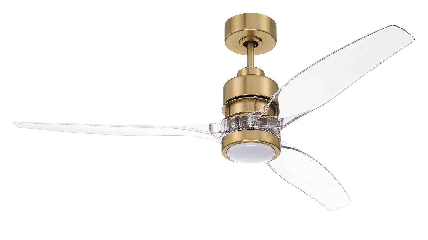 SON52SB3-CAP-NWF - Sonnet WiFi 52" Ceiling Fan no Wifi 52" 3 Blade Ceiling Fan with Light Kit - Satin Brass