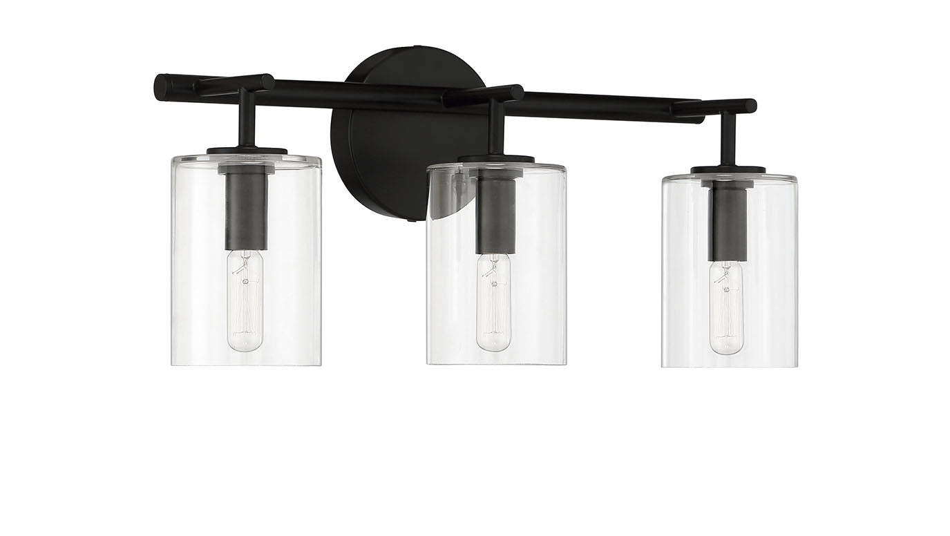 55603-FB - Hailie 3 Light 20" Wide Vanity Light - Flat Black
