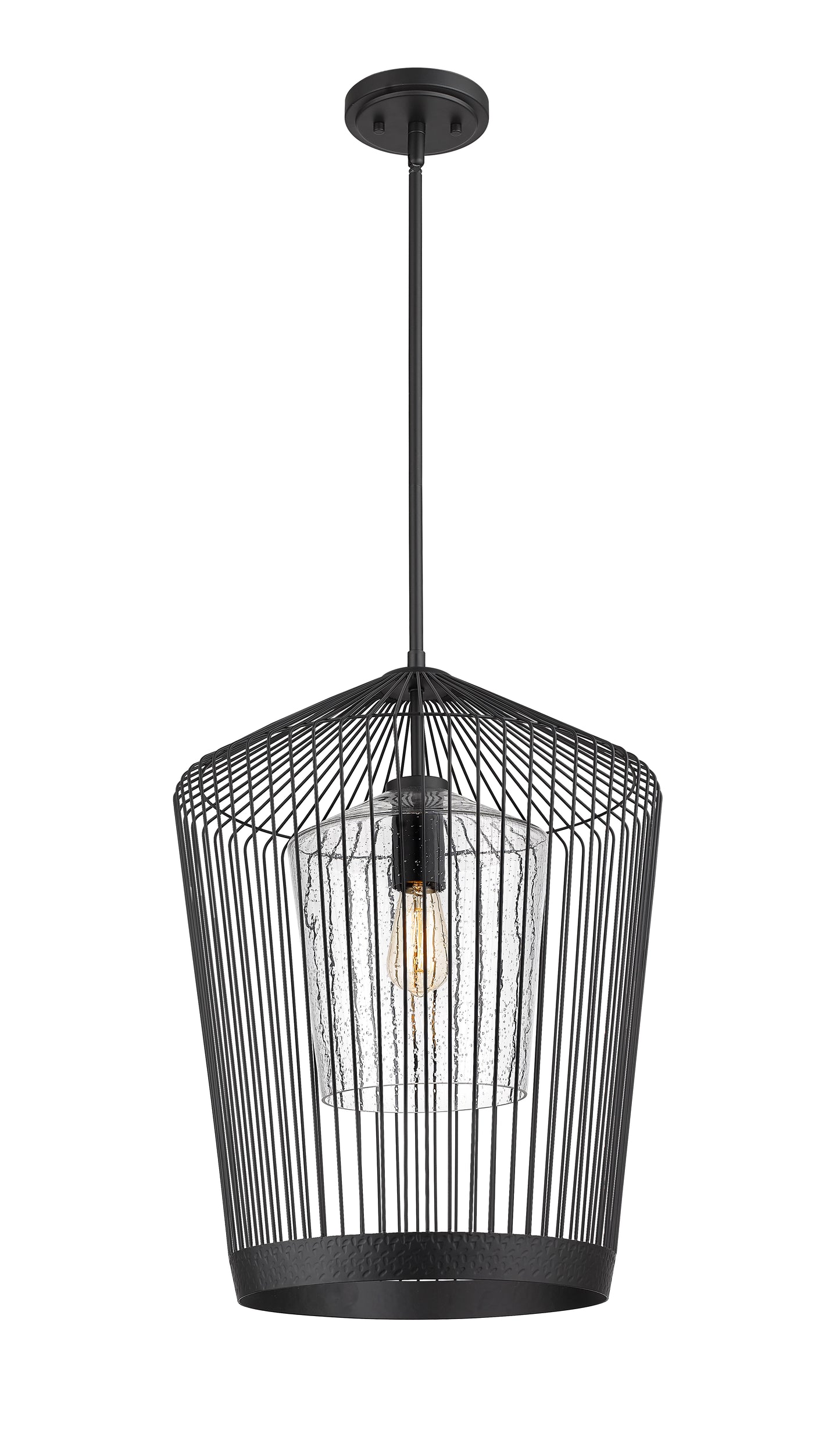 342P19-MB - Lido 1 Light 18" Pendant - Matte Black