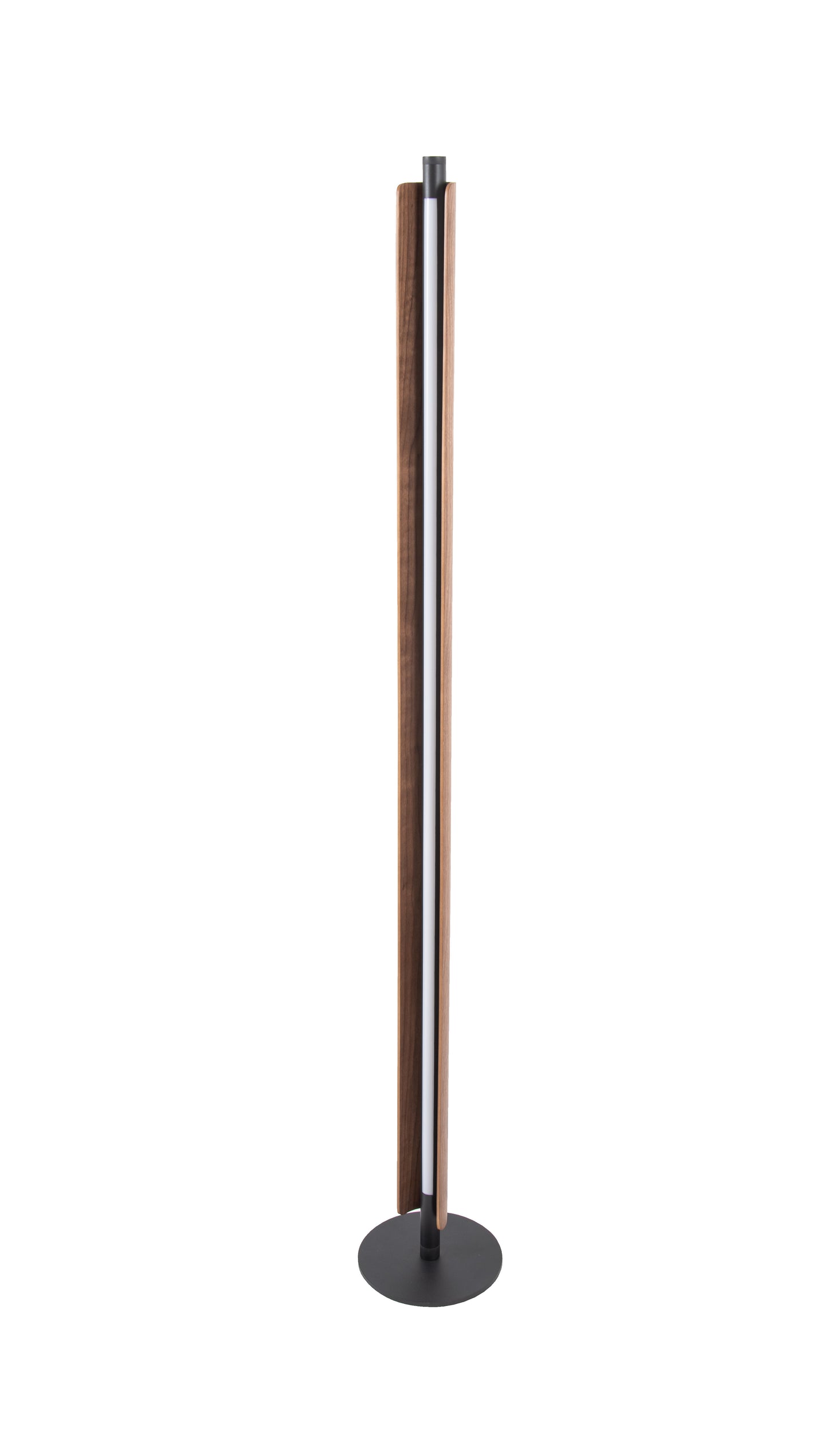 87031FBWAL-F - Cameron 1 Light 63" High Floor Lamp - Flat Black / Walnut