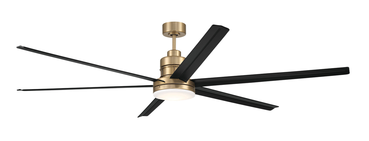 MND72SBFB6 - Mondo 72 72" 6 Blade Ceiling Fan with Light Kit - Satin Brass