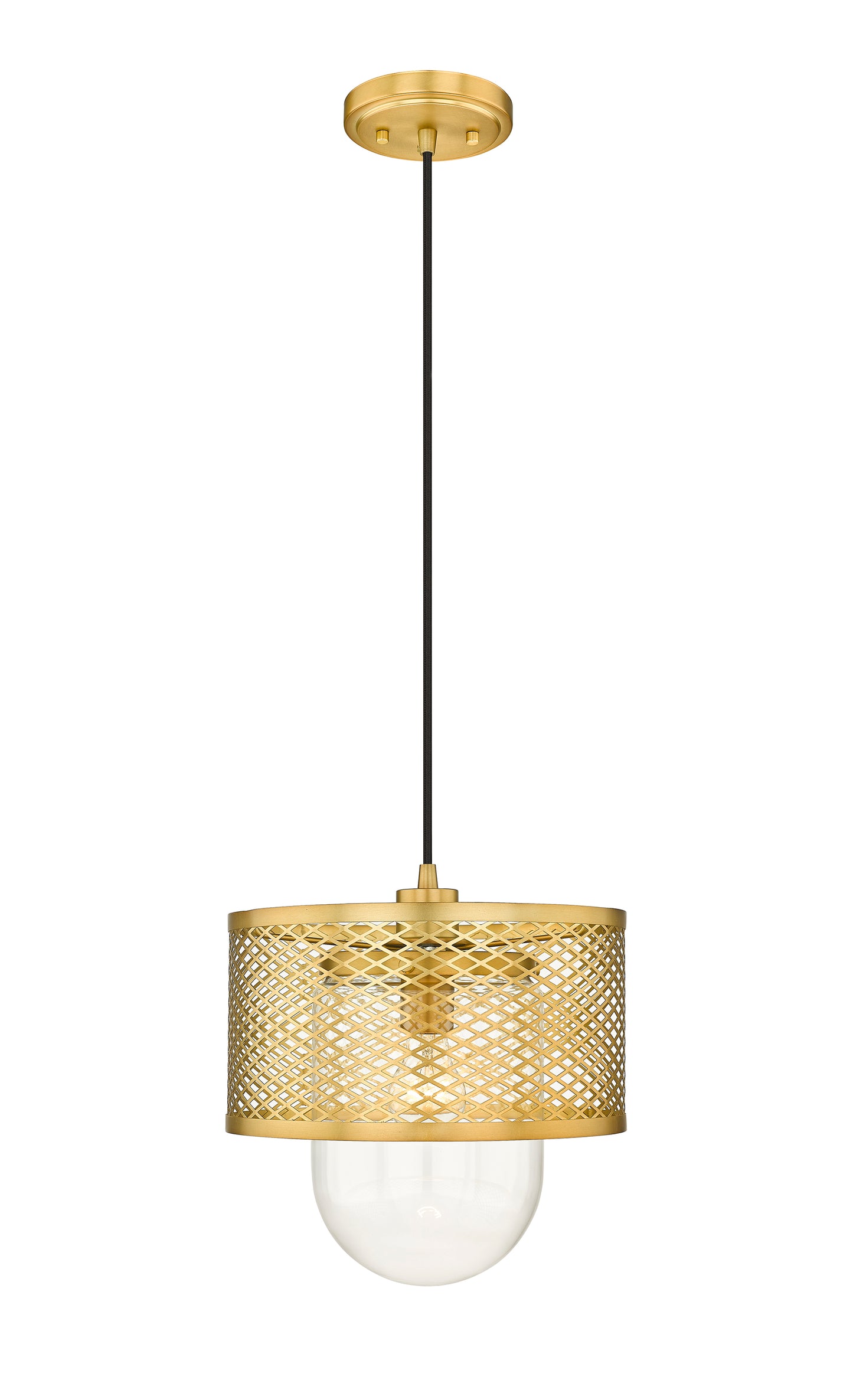 3037P11-RB - Kipton 1 Light 11" Pendant - Rubbed Brass
