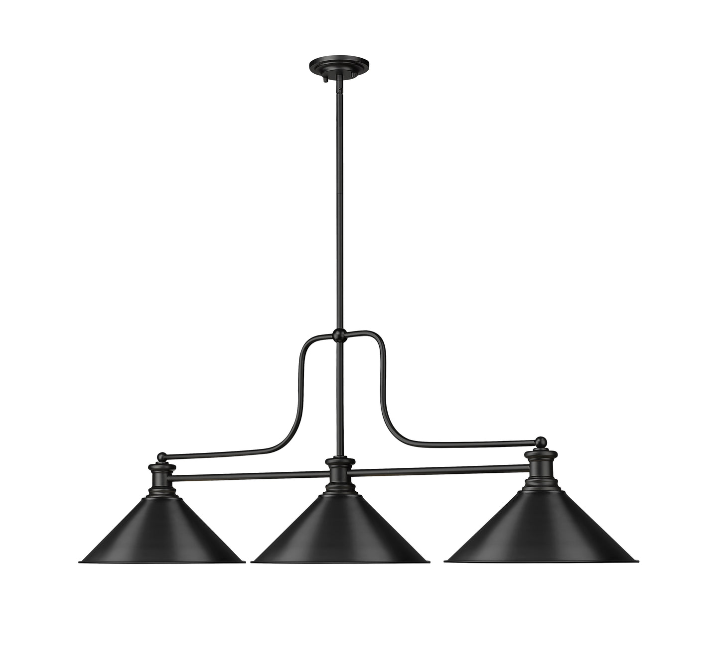 725-3MB-MB15 - Melange 3 Light 52" Billiard - Matte Black