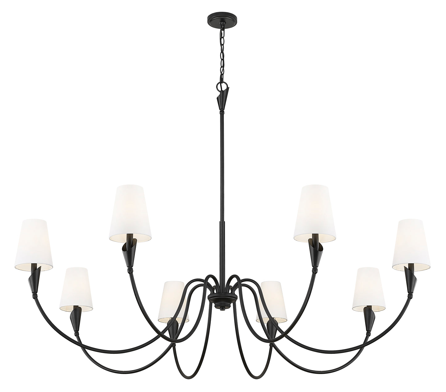4014-65MB - Claudelle 8 Light 65" Chandelier - Matte Black