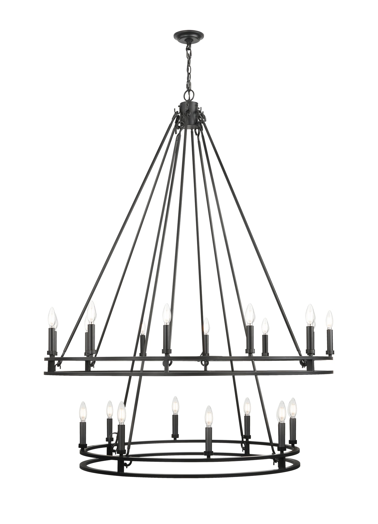 4005-20MB - Dennison 20 Light 48" Chandelier - Matte Black