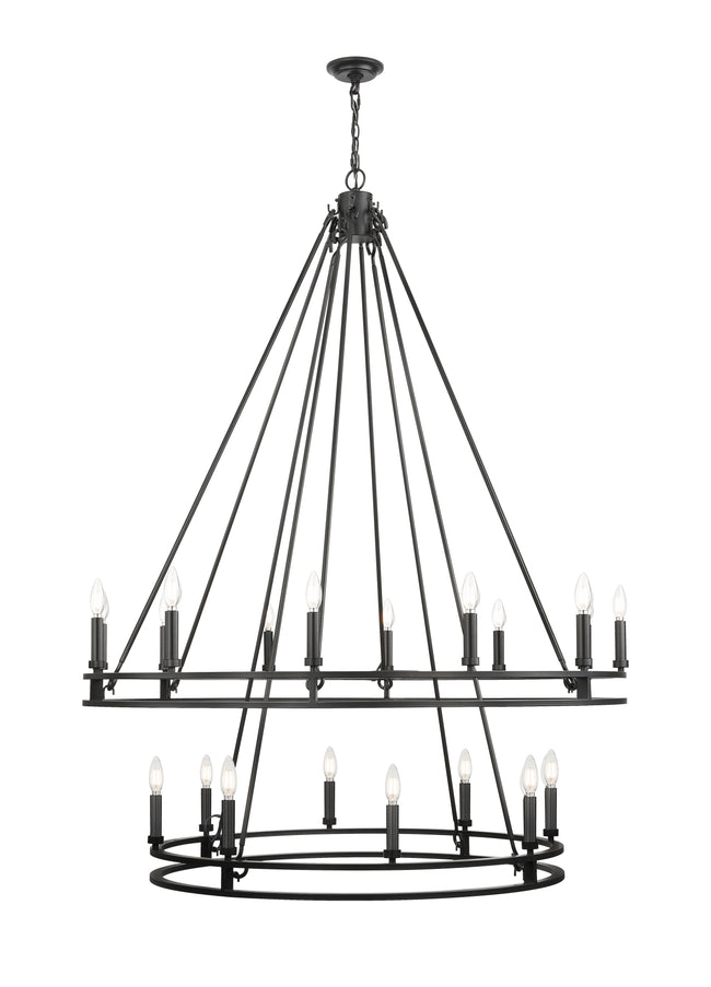 4005-20MB - Dennison 20 Light 48" Chandelier - Matte Black