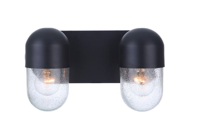 55002-FB - Pill 2 Light 13.75" Wide Vanity Light - Flat Black