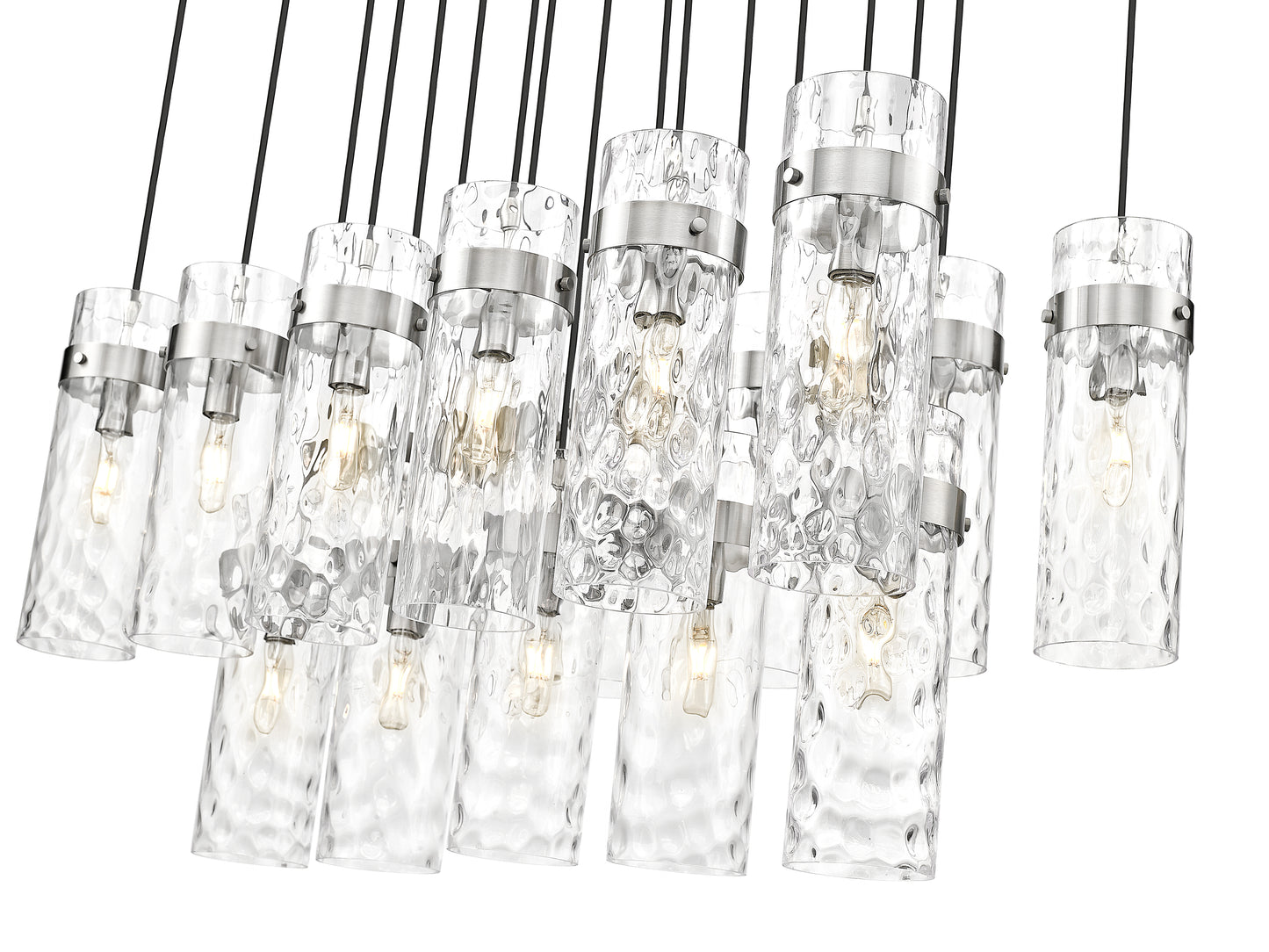 7002P5-17L-BN - Fontaine 17 Light Linear 44" Chandelier - Brushed Nickel