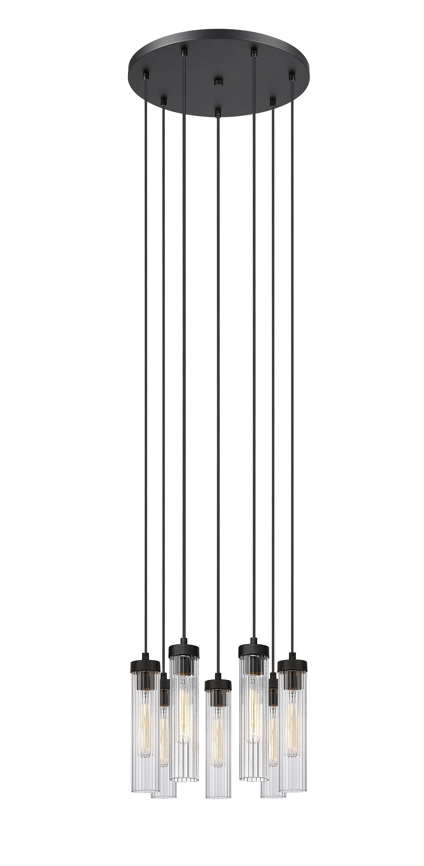 740P-7R-MB - Beau 7 Light 18" Chandelier - Matte Black