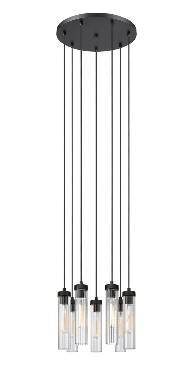 740P-7R-MB - Beau 7 Light 18" Chandelier - Matte Black