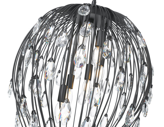 1957P18-MB - Gabriella 6 Light 18" Pendant - Matte Black