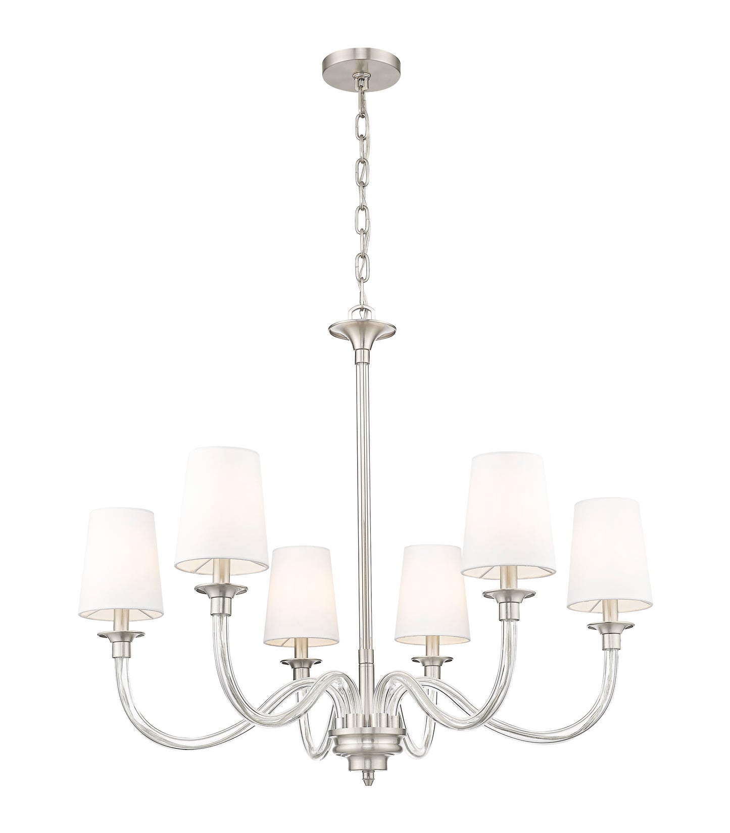1950-6BN - Katerina 6 Light 32" Chandelier - Brushed Nickel