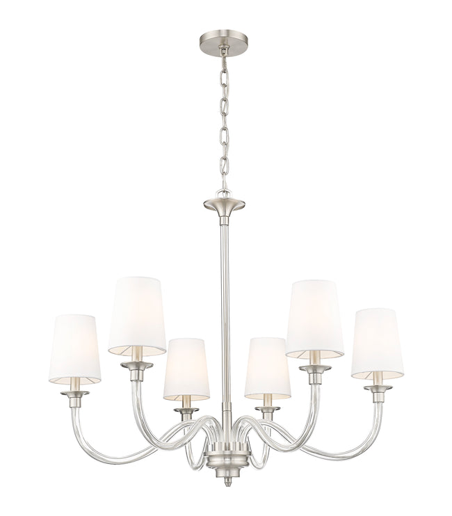 1950-6BN - Katerina 6 Light 32" Chandelier - Brushed Nickel