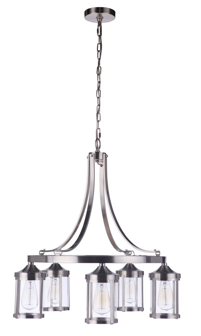 55325-BNK - Elliot 5 Light 27" Wide Chandelier - Brushed Nickel