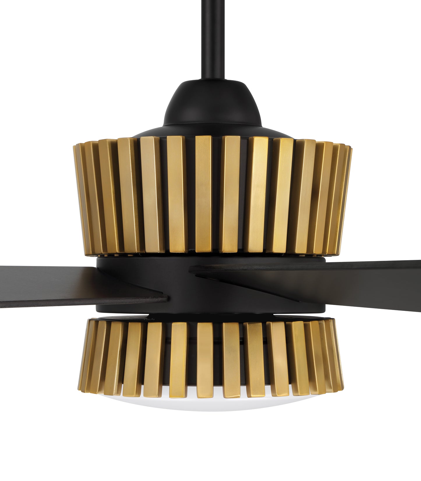 TRY52FBSB5-NWF - Theiry 52" Ceiling Fan no Wifi 52" 5 Blade Ceiling Fan with Light Kit - Flat Black / Satin Brass
