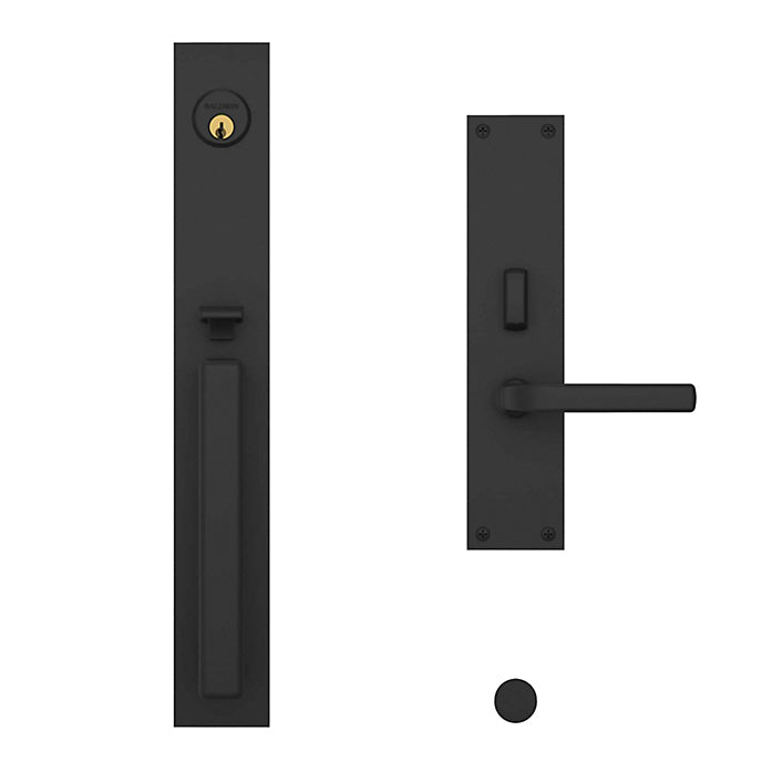 6976190RENT - Baldwin Minneapolis Mortise Lock Trim - Right Handed - Satin Black
