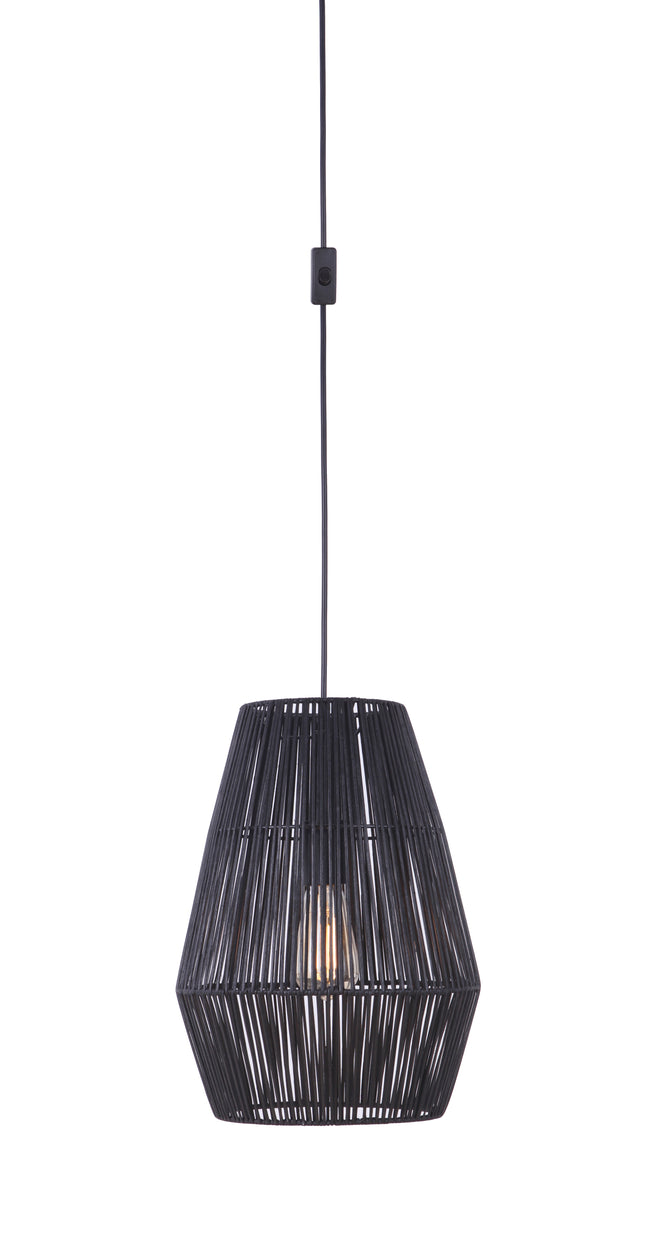 SW2009-FB - Swag Pendants 1 Light 11.81" Wide Pendant - Flat Black