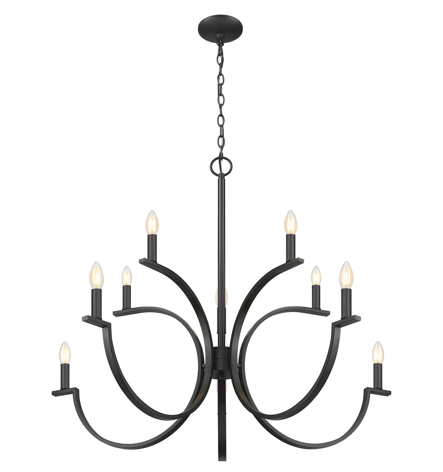2016-10MB - Cordelia 10 Light 40" Chandelier - Matte Black