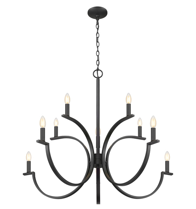 2016-10MB - Cordelia 10 Light 40" Chandelier - Matte Black