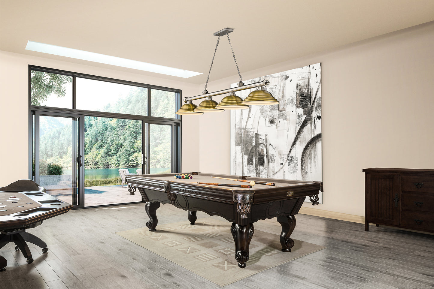 2306-4BN-SRB - Cordon 4 Light 82" Billiard - Brushed Nickel