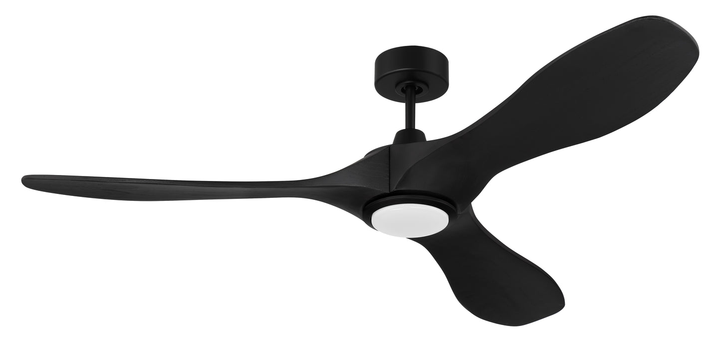 EVY60FB3-NWF - Envy 60" Ceiling Fan, Damp Rated, no Wifi 60" 3 Blade Indoor Outdoor Ceiling Fan with Light Kit - Flat Black