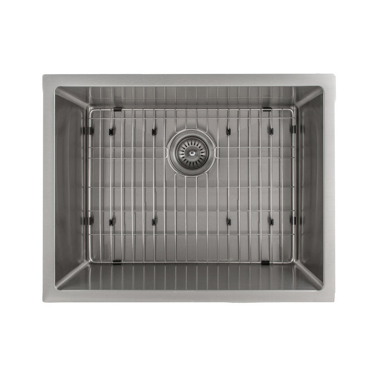 SRS-23 - 23" Meribel Undermount Single Bowl Stainless Steel Kitchen Sink with Bottom Grid