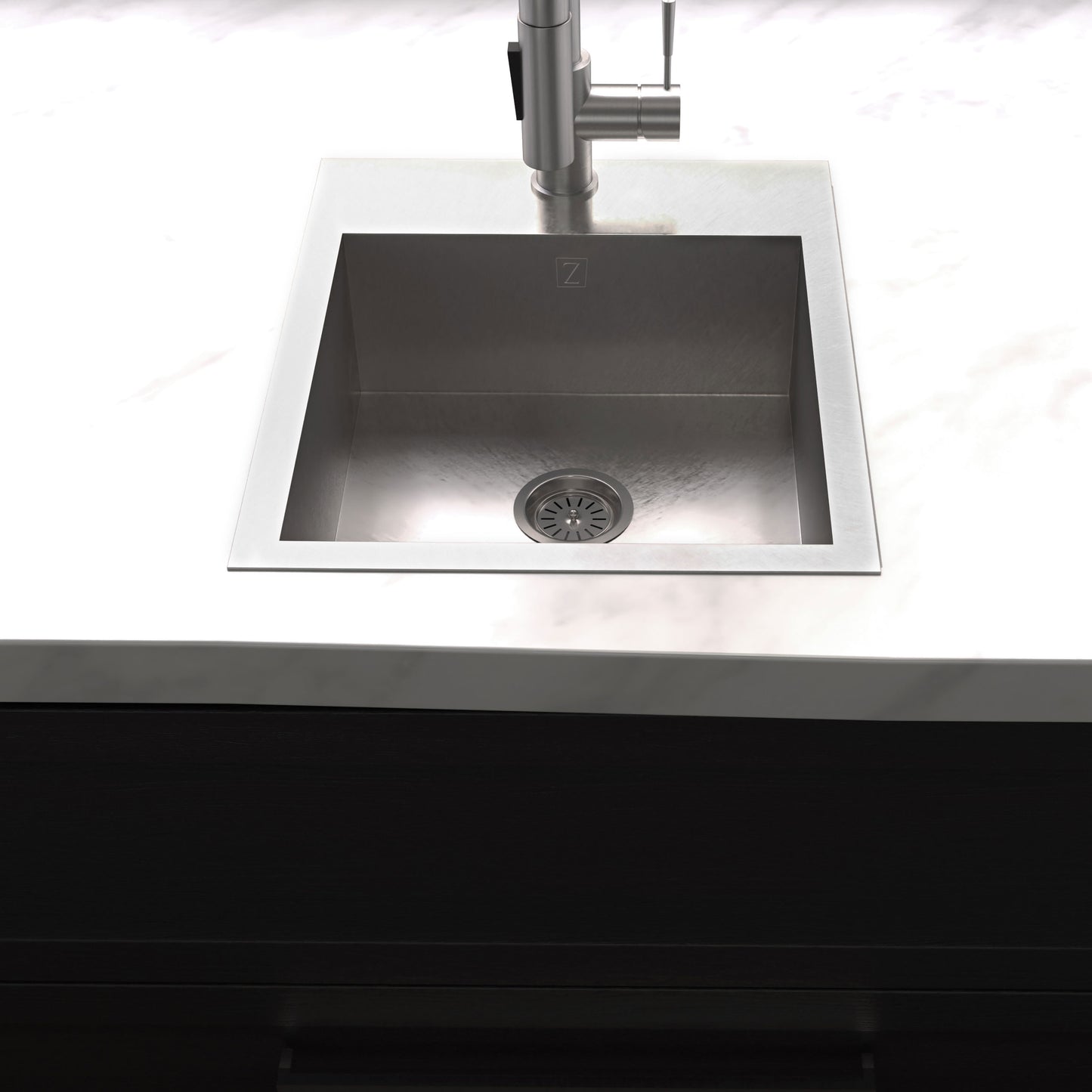 STS-15 - 15" Donner Topmount Single Bowl Bar Kitchen Sink in Stainless Steel