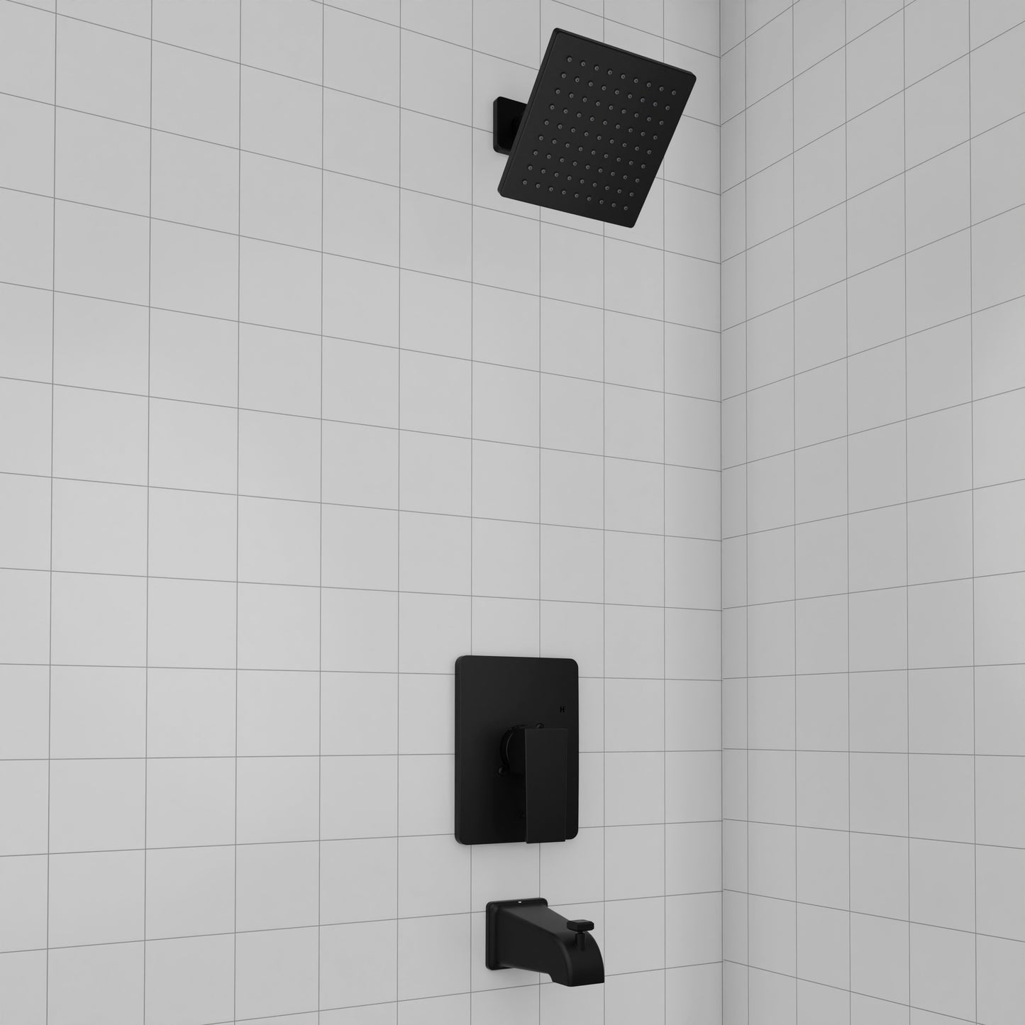RBCN2-SHS-MB - Rubicon Modern Shower System in Matte Black