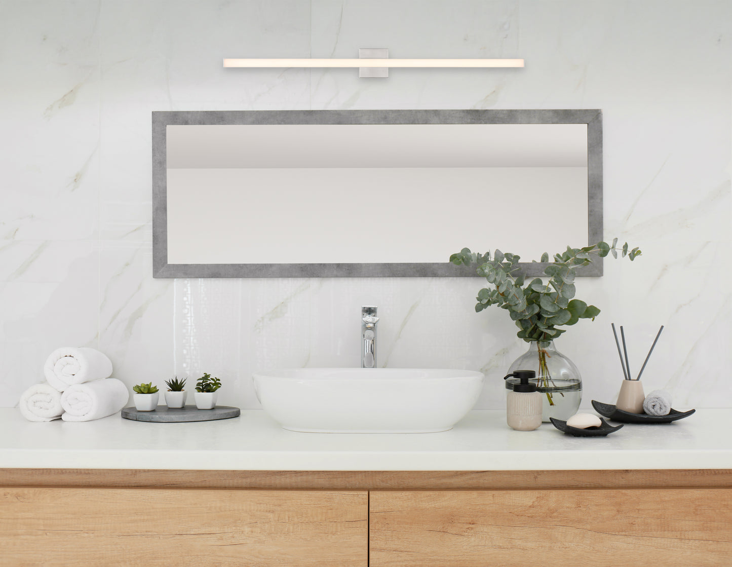 10148BNK-LED - Trim 1 Light 48" Wide LED Vanity Light - Brushed Nickel