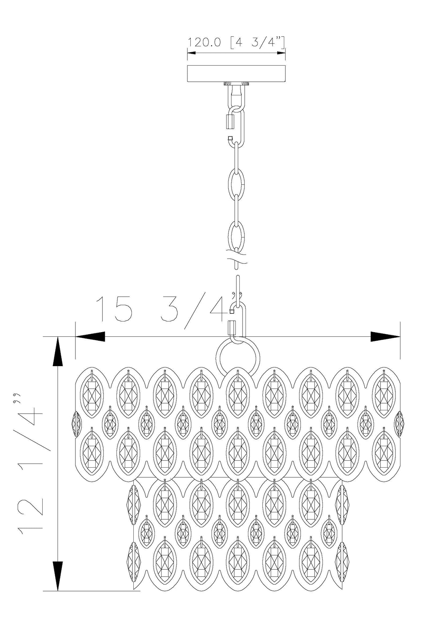 822P15-HB - Dealey 5 Light 16" Pendant - Heirloom Brass
