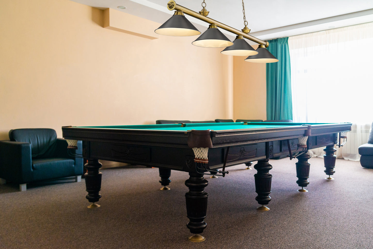 2306-4RB-BRZ15 - Cordon 4 Light 81" Billiard - Rubbed Brass