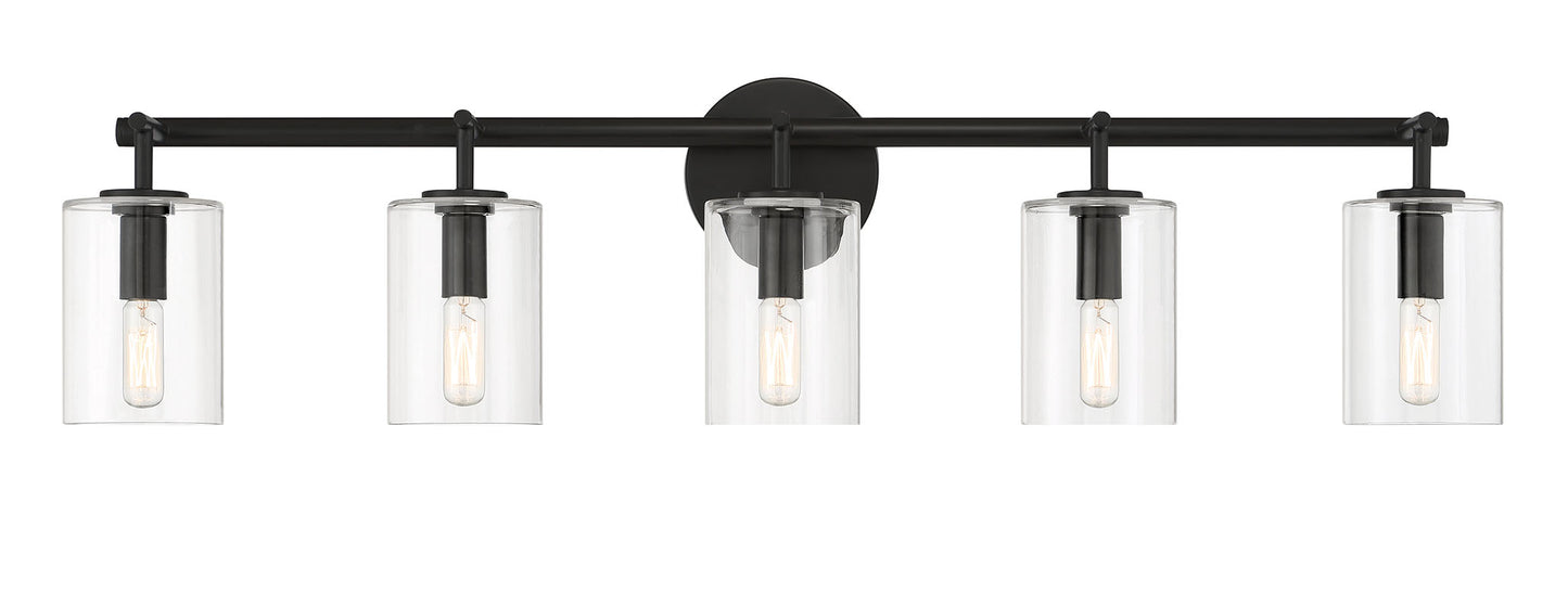55605-FB - Hailie 5 Light 35" Wide Vanity Light - Flat Black