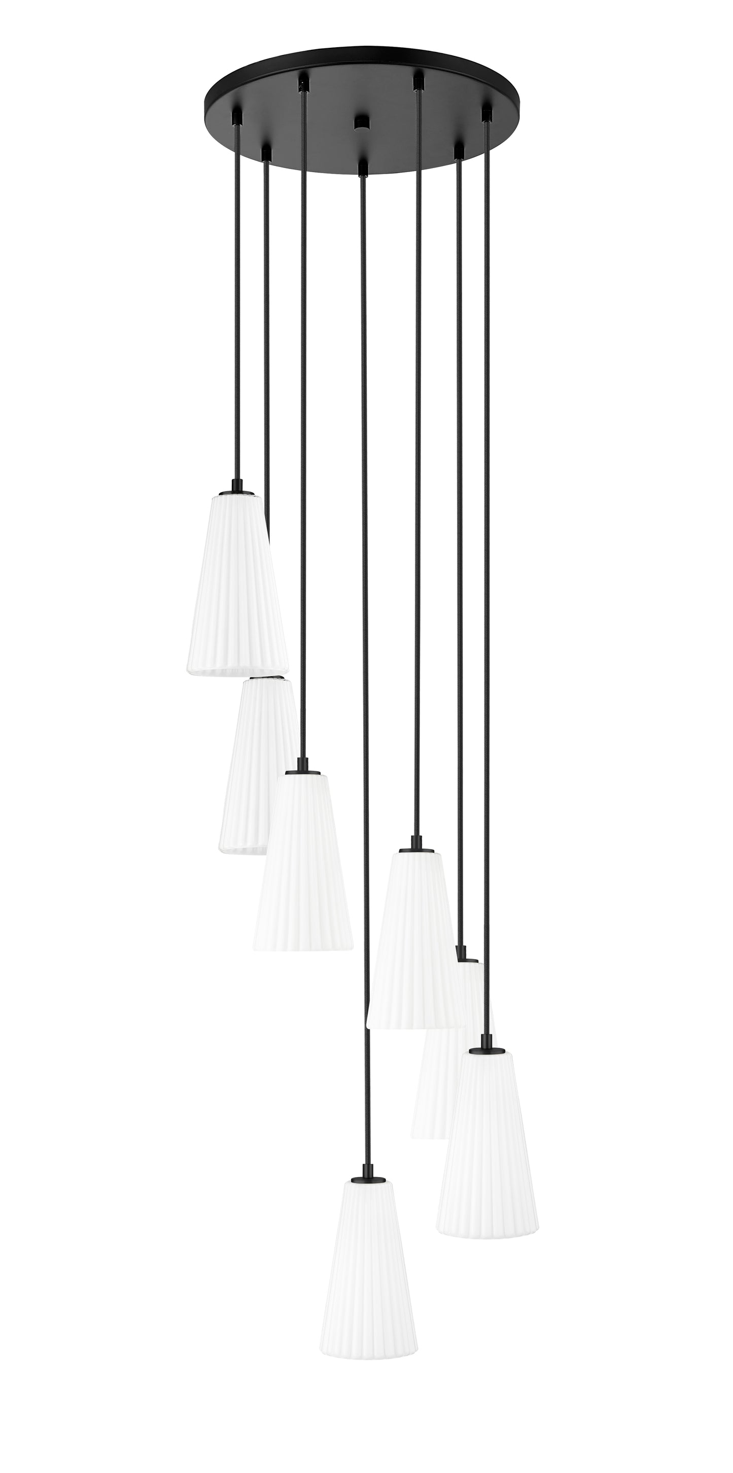3043P6-7R-MB - Farrell 7 Light 18" Chandelier - Matte Black