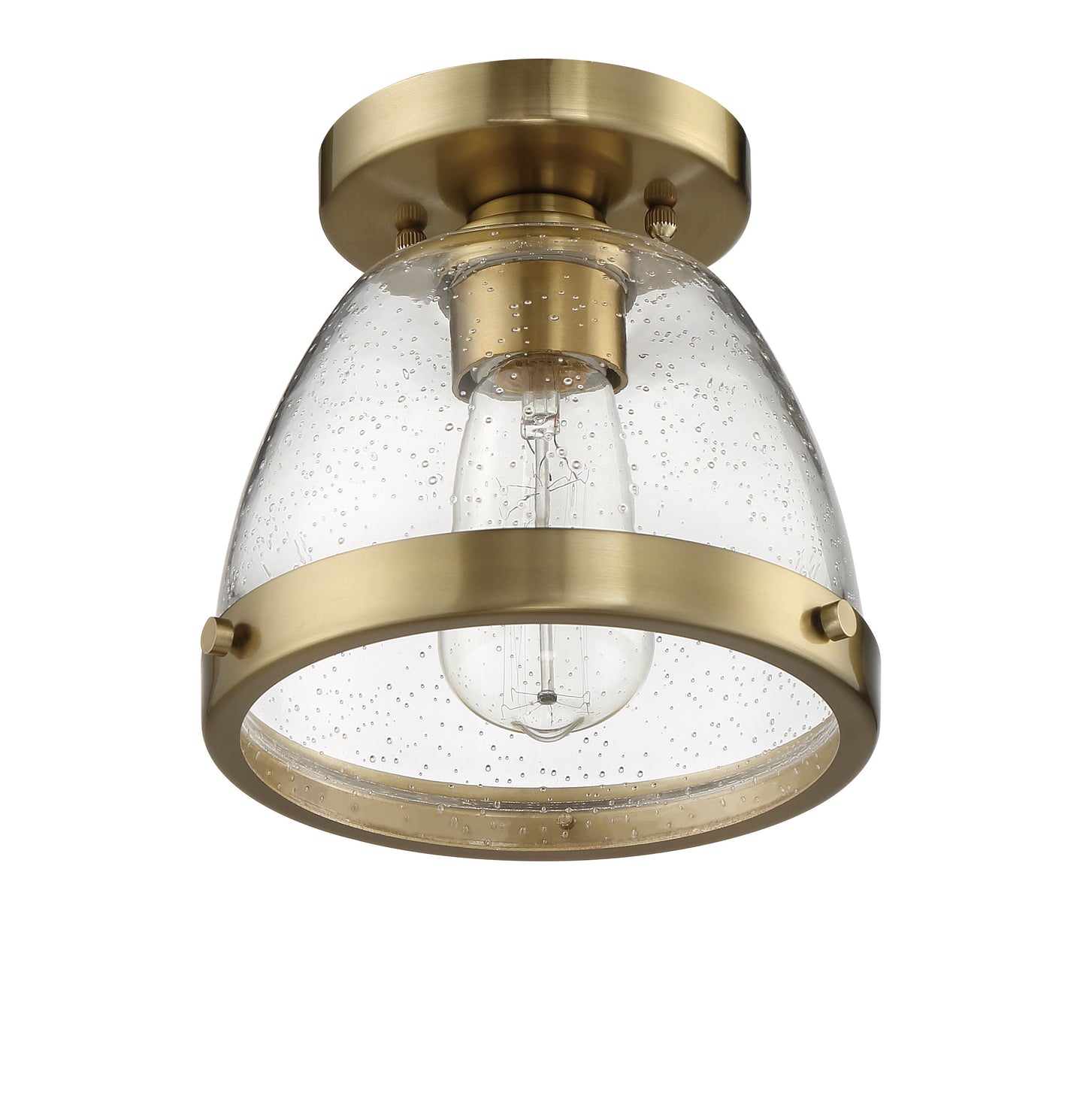 X1408-SB - Lodie 1 Light 7.5" Wide Flush Mount - Satin Brass