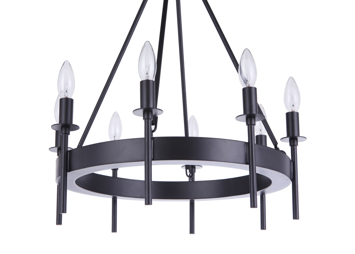 54328-FB - Larrson 8 Light 20" Wide Chandelier - Flat Black