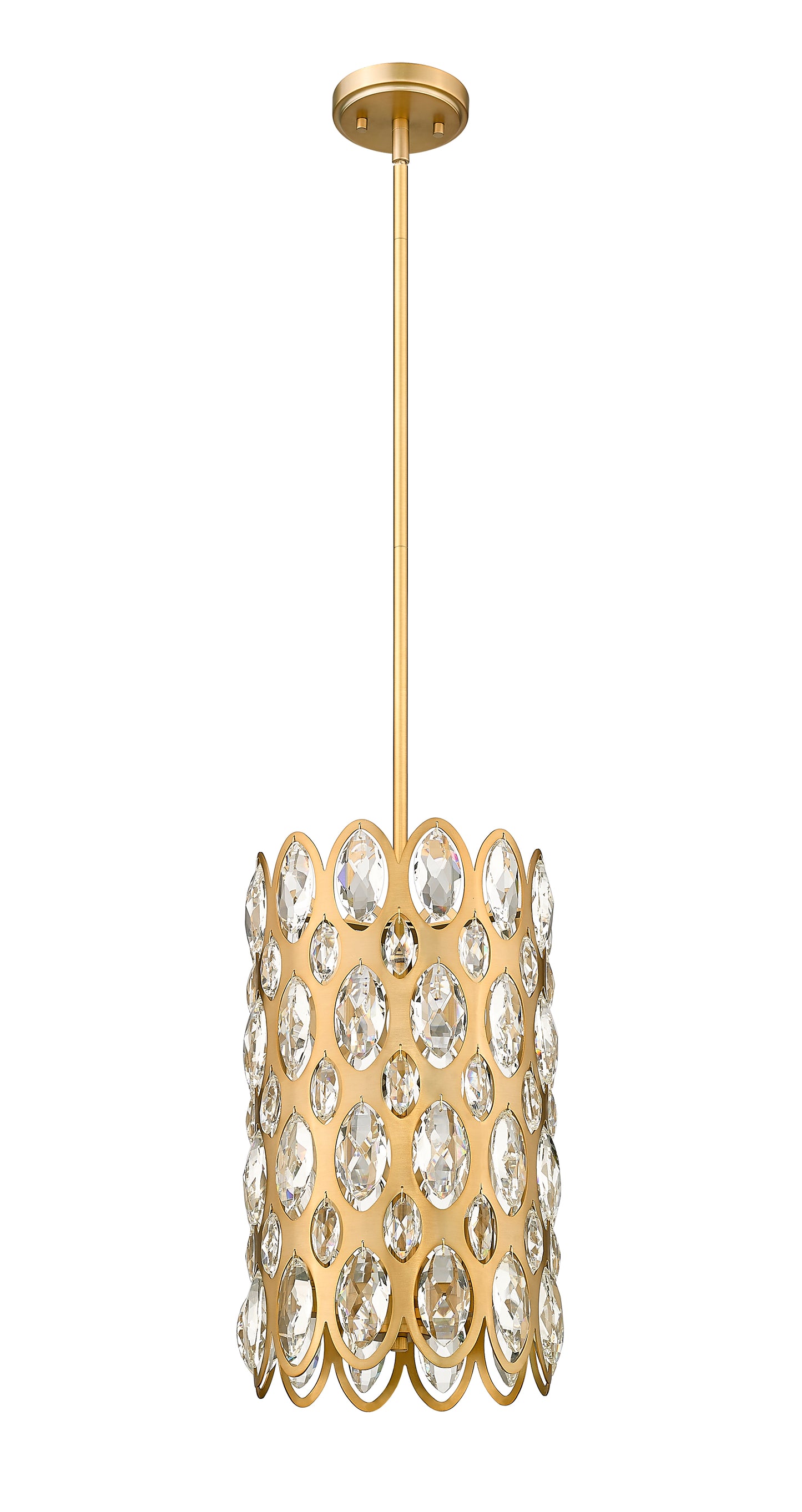 822P9-HB - Dealey 3 Light 9" Pendant - Heirloom Brass