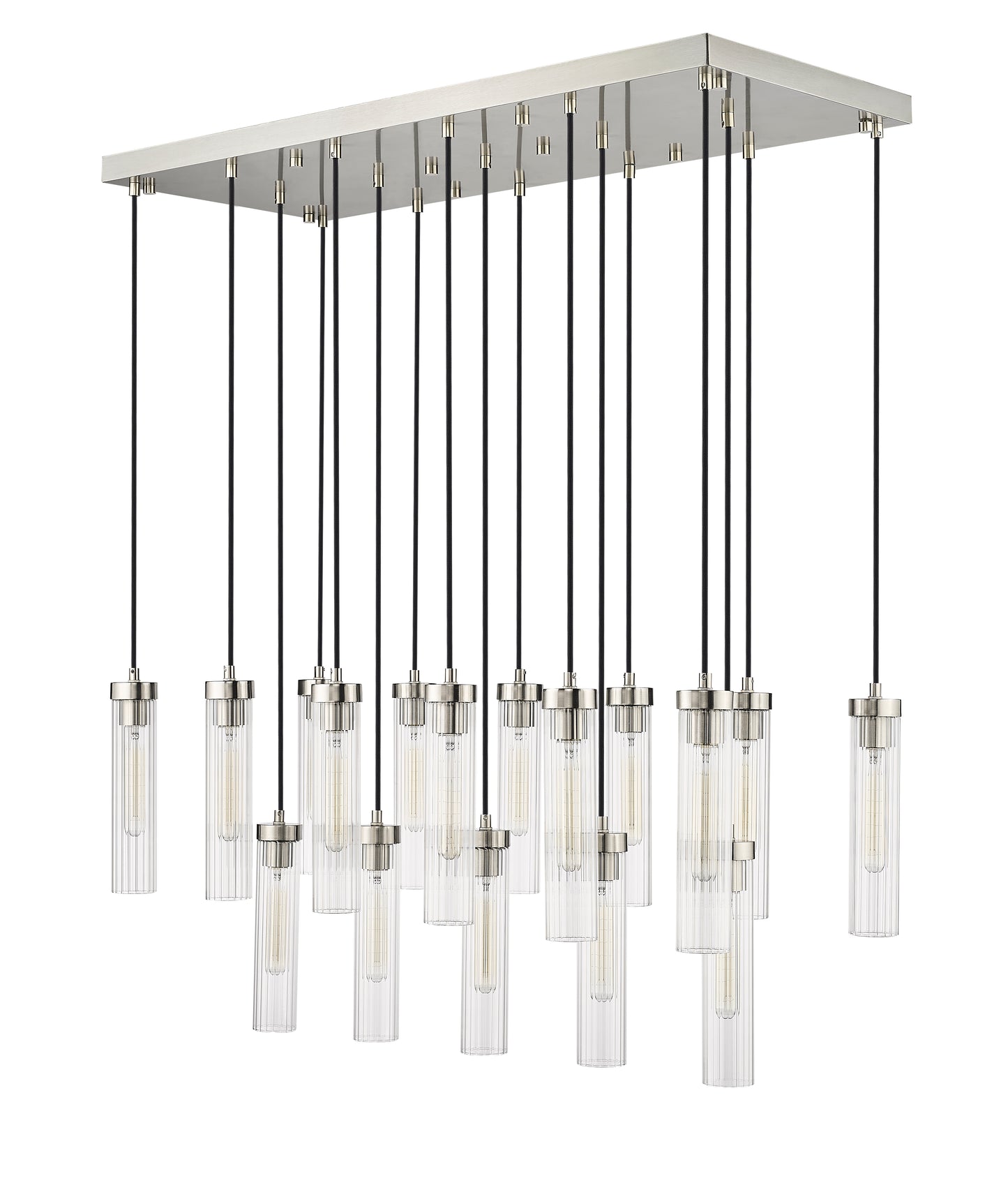 740P-17L-BN - Beau 17 Light Linear 42" Chandelier - Brushed Nickel