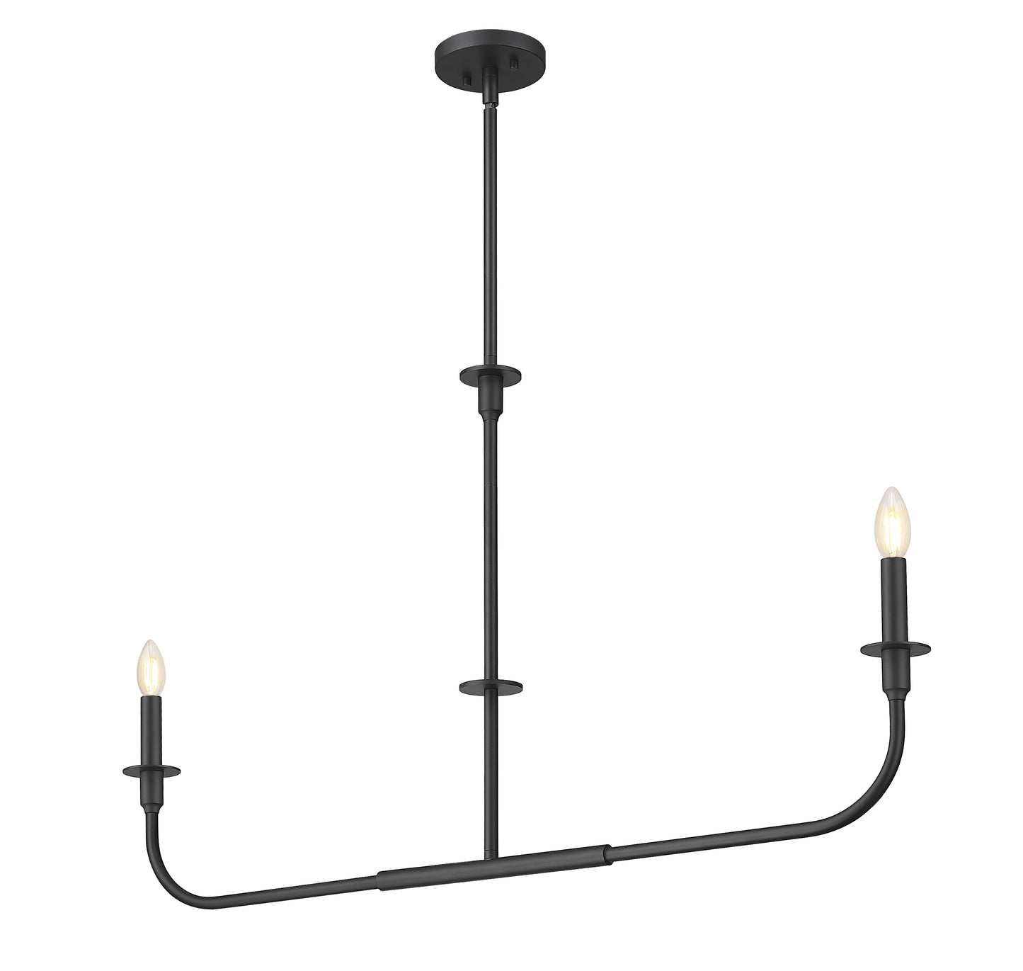 3049-42L-MB - Tova 2 Light Linear 46" Chandelier - Matte Black