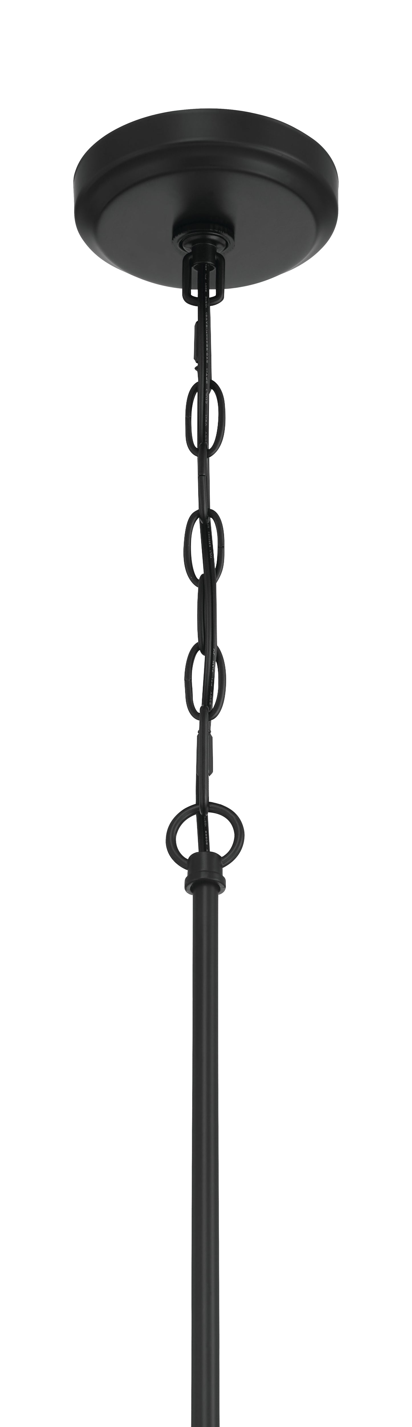 61124-FB - Pleated 4 Light 30" Wide Chandelier - Flat Black