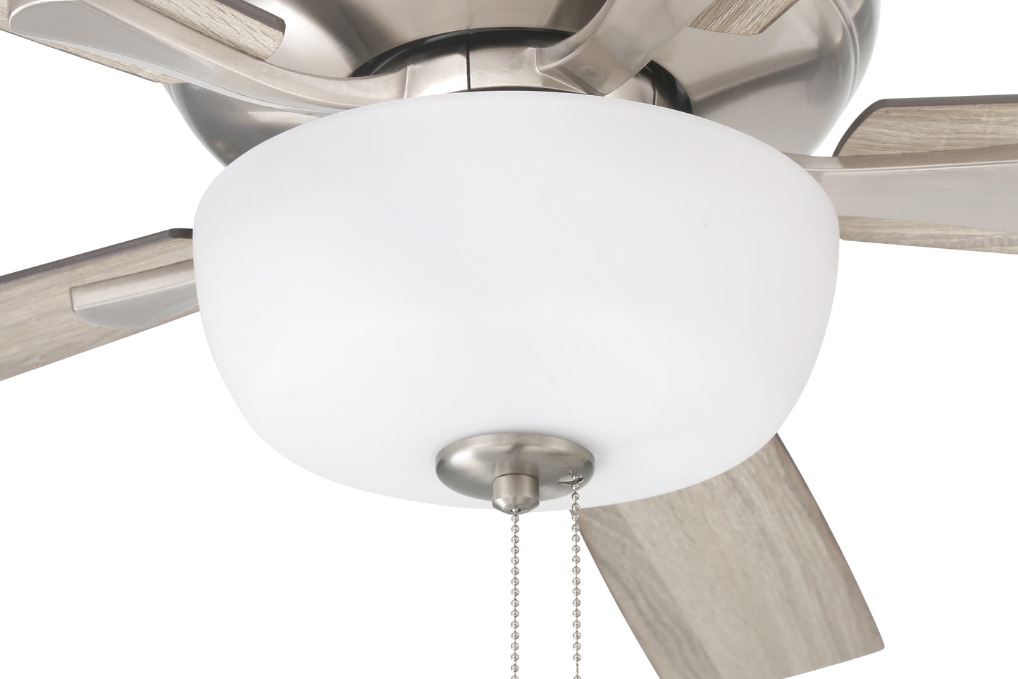 ECF211BNK5-DWWLN - EOS 2 Light Frosted White Bowl 52" Ceiling Fan 52" 5 Blade Ceiling Fan with Light Kit - Brushed Nickel