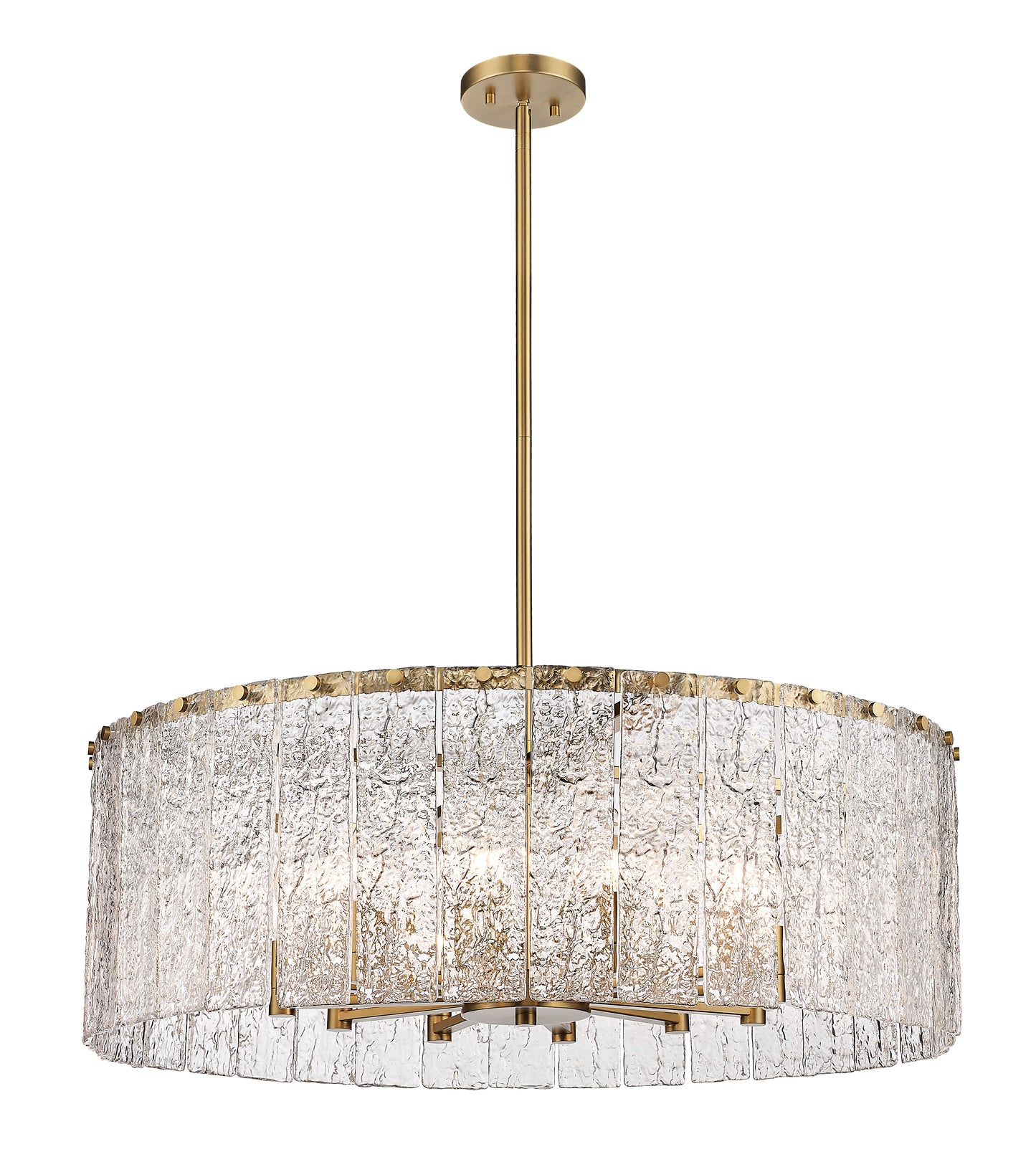 1943P32-MGLD - Glacier 12 Light 32" Chandelier - Modern Gold