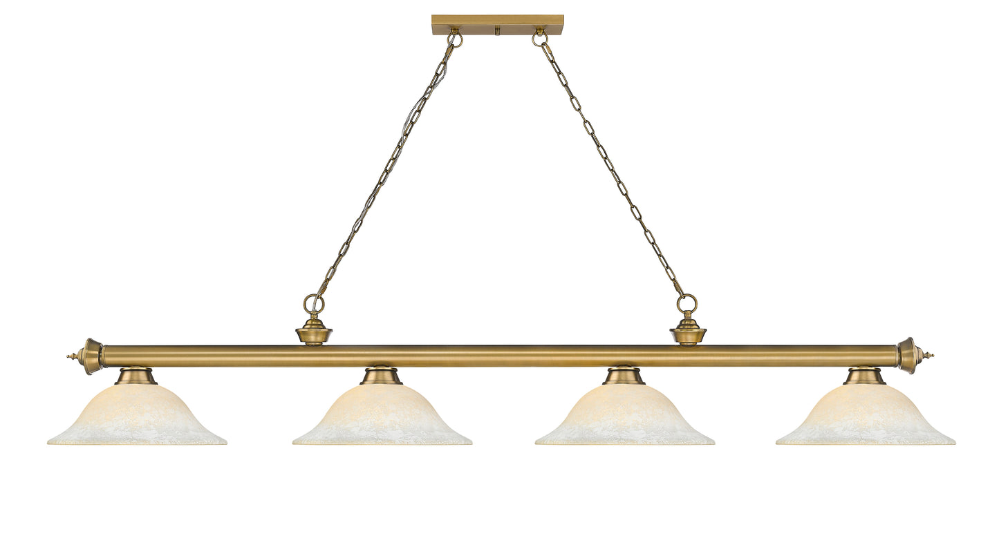 2306-4RB-WM16 - Cordon 4 Light 82" Billiard - Rubbed Brass