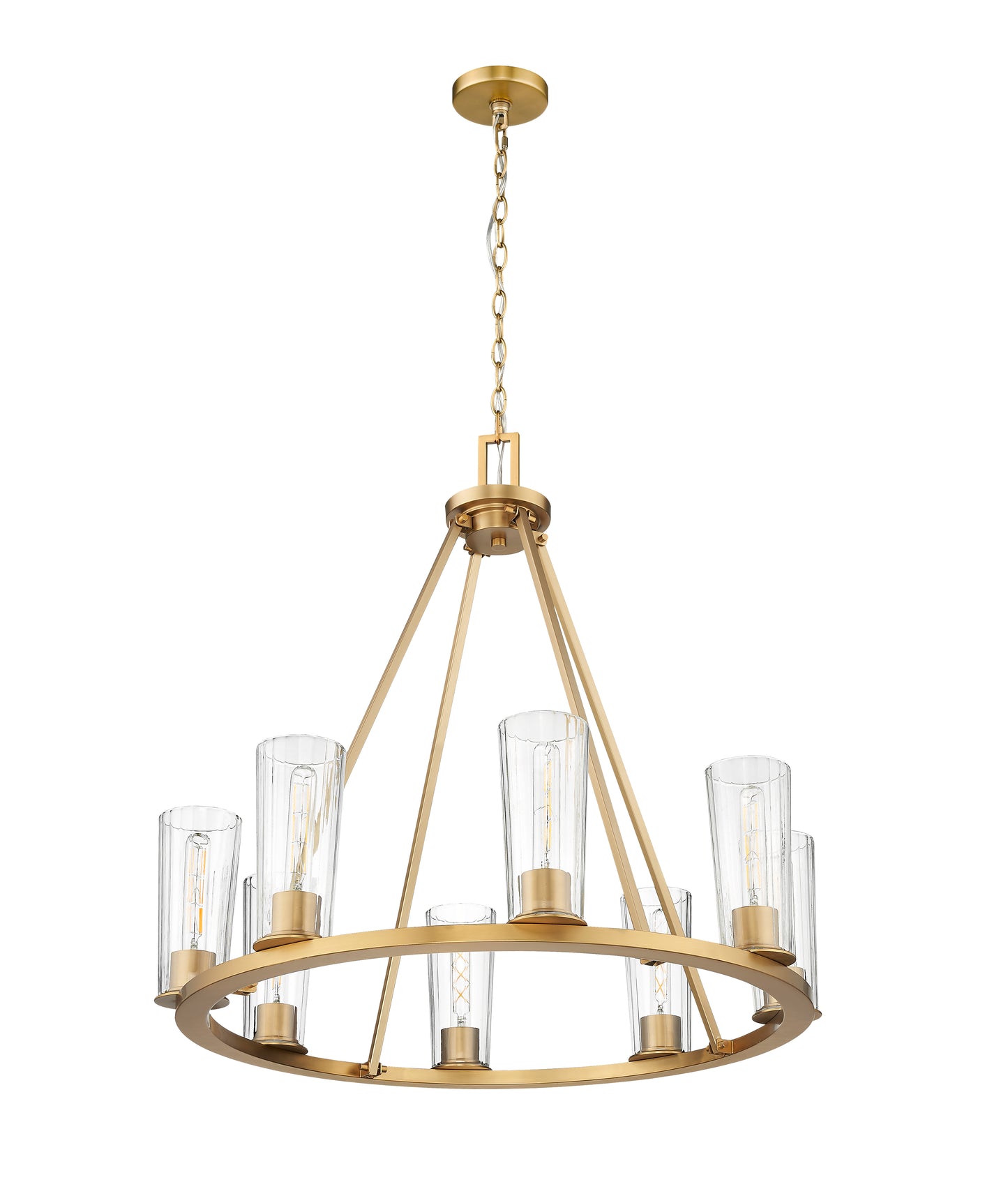 826-8MGLD - Titus 8 Light 33" Chandelier - Modern Gold