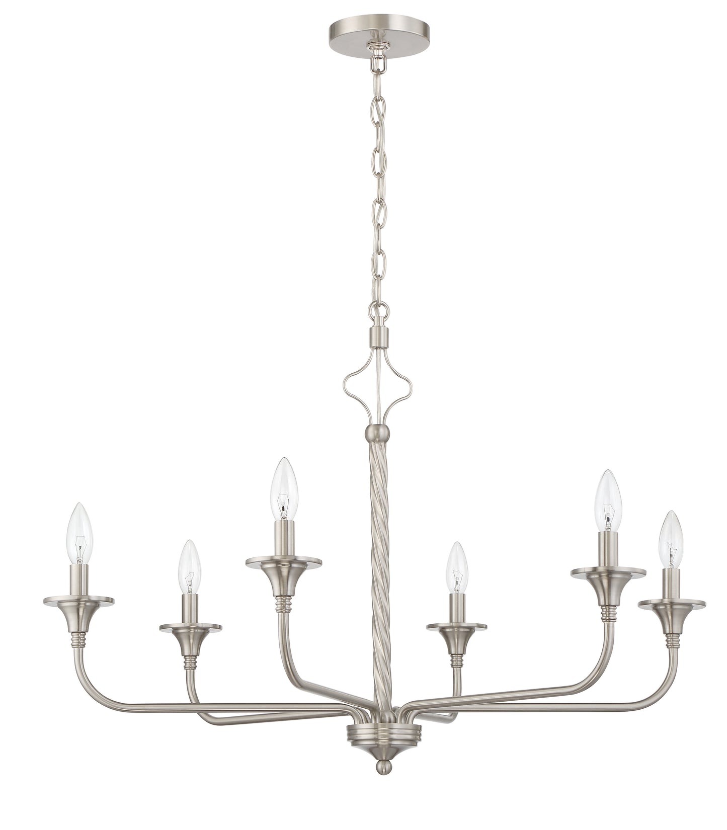 57026-BNK - Jolenne 6 Light 32" Wide Chandelier - Brushed Nickel