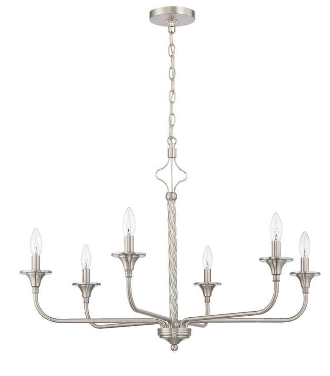 57026-BNK - Jolenne 6 Light 32" Wide Chandelier - Brushed Nickel