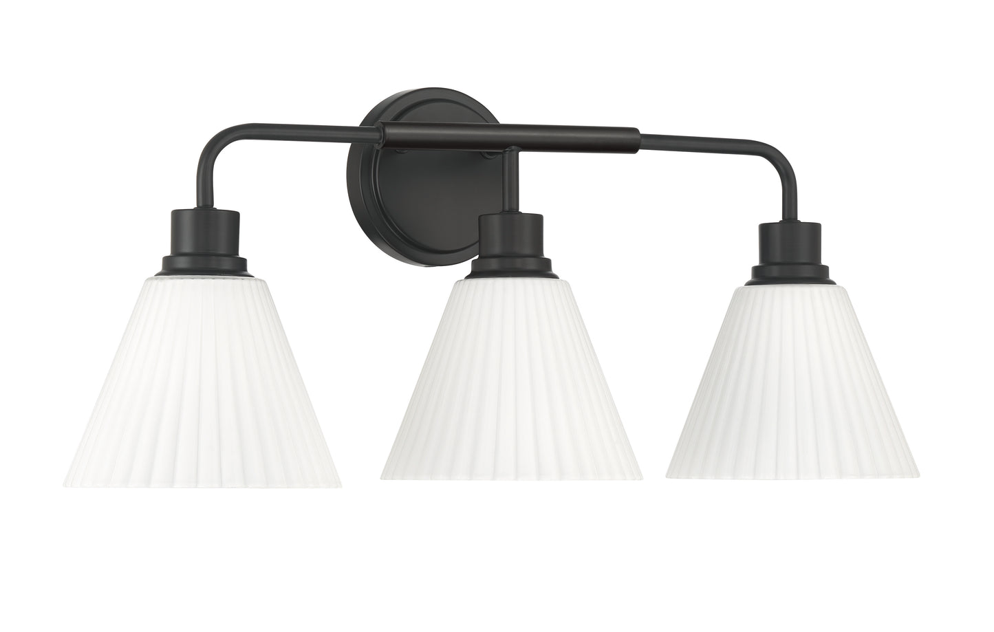 62303-FB - Pleated II 3 Light 25" Wide Vanity Light - Flat Black