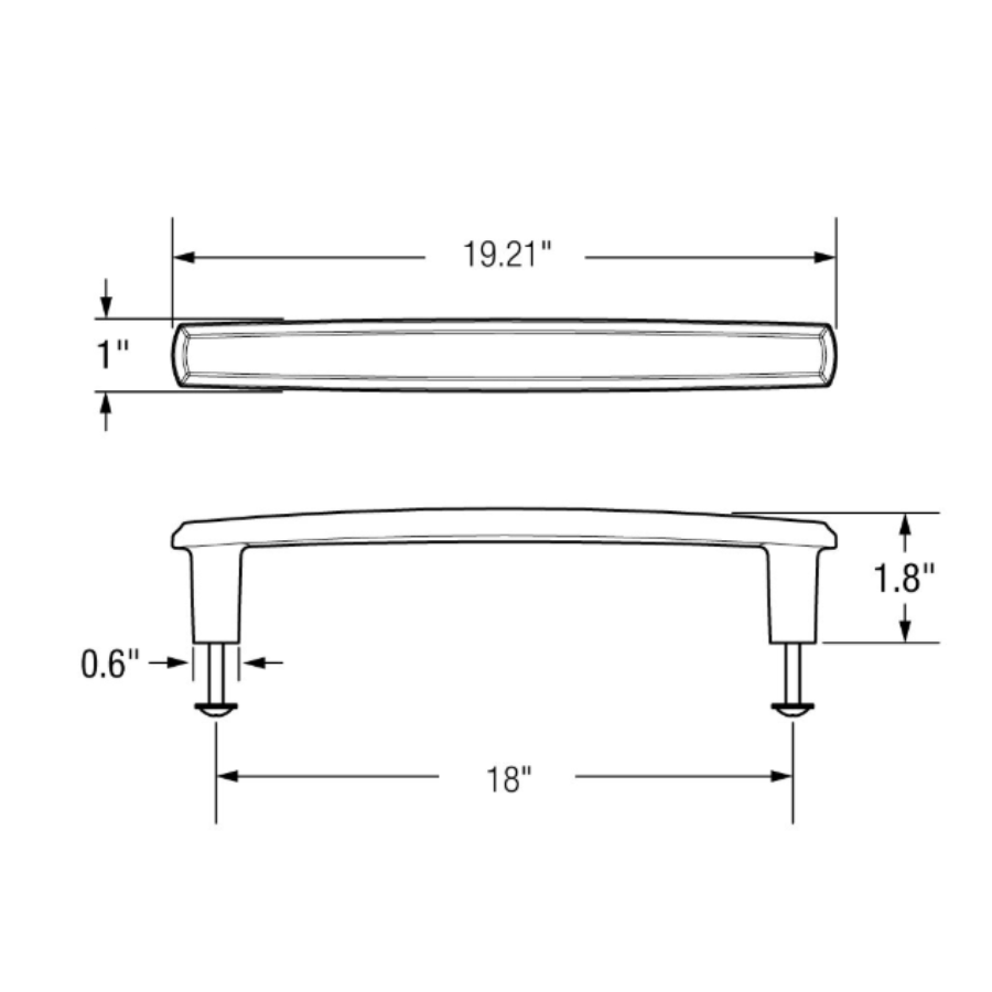4360150 - 4360150 - 18" Centers - Severin Fayerman Bar Appliance Pull - Satin Nickel